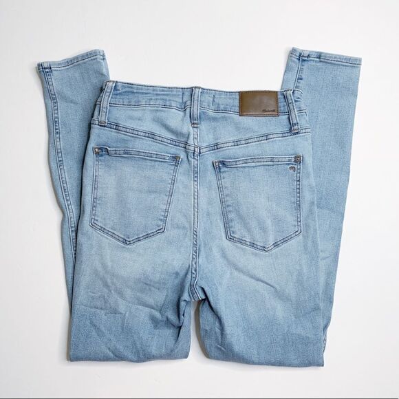 Madewell 10” High Rise Skinny Crop Jeans Light Wash Size 26 Stretch Blue Denim - Picture 6 of 10